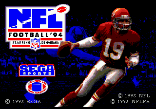Заставка игры NFL Football '94 Starring Joe Montana